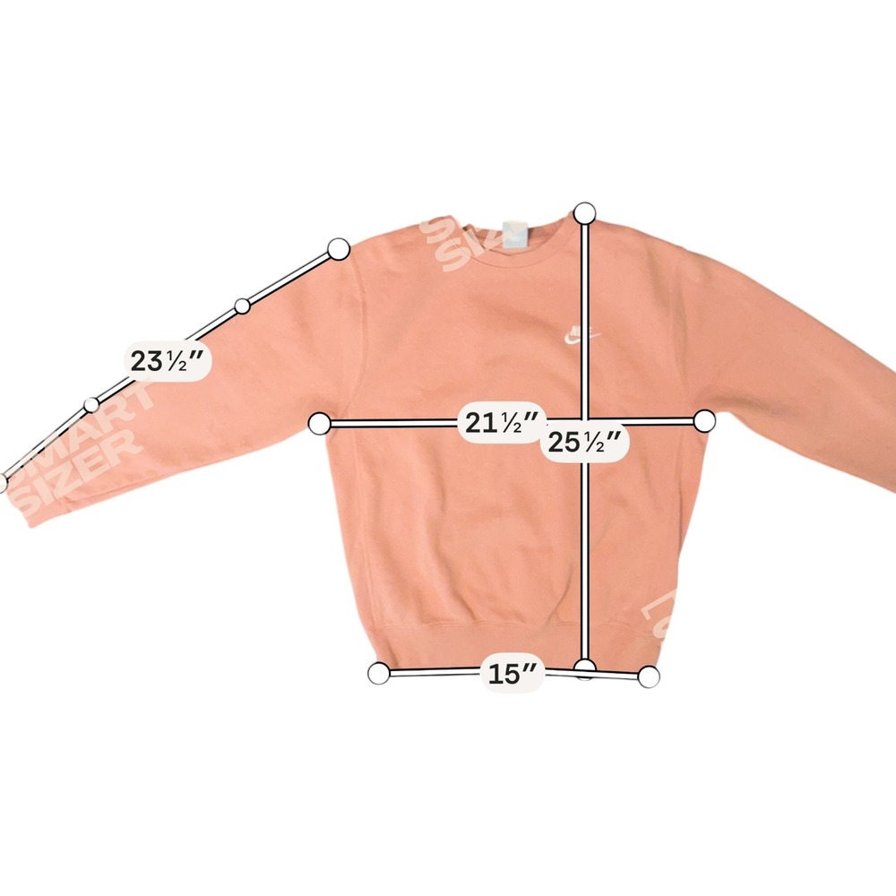 Nike Sportswear Club Fleece Crewneck Sweatshirt Peach BV2662-824 Womens Small - Picture 6 of 6
